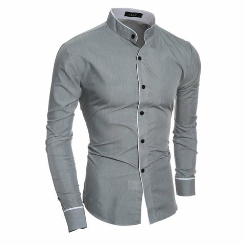 Image of 2020 Men's Luxury Casual Formal Shirt Long Sleeve Slim Fit Business Dress Shirts Tops Social Blouse Men Formal Blouse