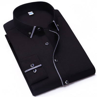 Image of 2017 Spring/Autumn Men's Slim Fit Long Sleeve Dress Shirt Europe Business Causal Border Shirt High Quality Wedding Grooms Shirts