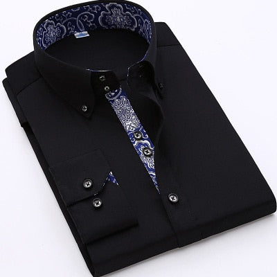 Image of 2017 Spring/Autumn Men's Slim Fit Long Sleeve Dress Shirt Europe Business Causal Border Shirt High Quality Wedding Grooms Shirts