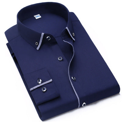 Image of 2017 Spring/Autumn Men's Slim Fit Long Sleeve Dress Shirt Europe Business Causal Border Shirt High Quality Wedding Grooms Shirts