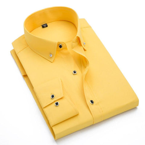 Image of 2017 Spring/Autumn Men's Slim Fit Long Sleeve Dress Shirt Europe Business Causal Border Shirt High Quality Wedding Grooms Shirts