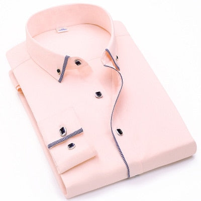 Image of 2017 Spring/Autumn Men's Slim Fit Long Sleeve Dress Shirt Europe Business Causal Border Shirt High Quality Wedding Grooms Shirts