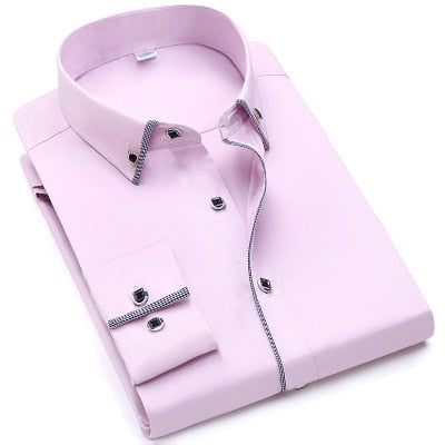 Image of 2017 Spring/Autumn Men's Slim Fit Long Sleeve Dress Shirt Europe Business Causal Border Shirt High Quality Wedding Grooms Shirts