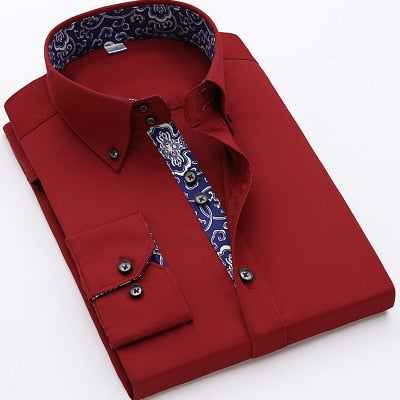 Image of 2017 Spring/Autumn Men's Slim Fit Long Sleeve Dress Shirt Europe Business Causal Border Shirt High Quality Wedding Grooms Shirts