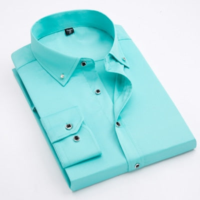 Image of 2017 Spring/Autumn Men's Slim Fit Long Sleeve Dress Shirt Europe Business Causal Border Shirt High Quality Wedding Grooms Shirts