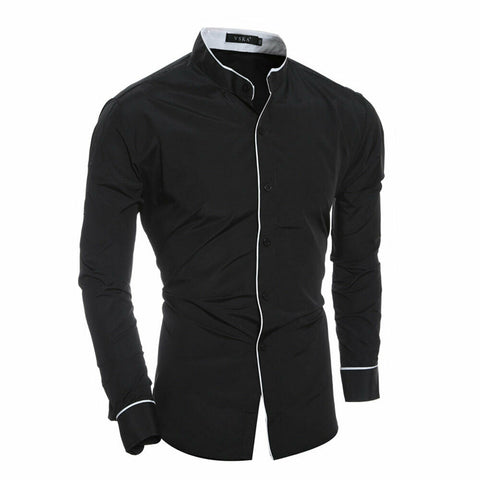 Image of 2020 Men's Luxury Casual Formal Shirt Long Sleeve Slim Fit Business Dress Shirts Tops Social Blouse Men Formal Blouse