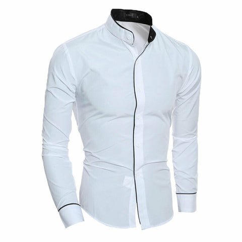 Image of 2020 Men's Luxury Casual Formal Shirt Long Sleeve Slim Fit Business Dress Shirts Tops Social Blouse Men Formal Blouse