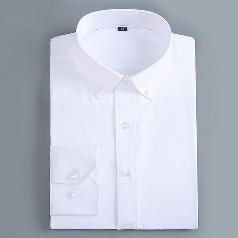 Image of Men's Casual Long Sleeve Standard-fit Dress Shirts Formal Business Button Up Twill Simple Basic Design Work Office Tops Shirt