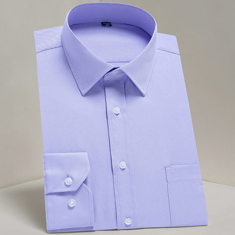 Image of Men's Casual Long Sleeve Standard-fit Dress Shirts Formal Business Button Up Twill Simple Basic Design Work Office Tops Shirt