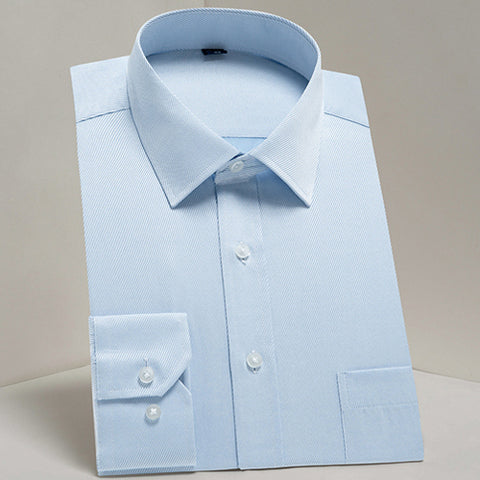 Image of Men's Casual Long Sleeve Standard-fit Dress Shirts Formal Business Button Up Twill Simple Basic Design Work Office Tops Shirt